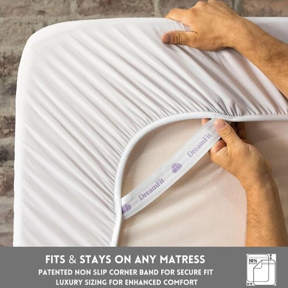 DreamFit Enhanced Bamboo™ Sheet Set Effortless Cool & Silky Comfort KING Ivory - Picture 7 of 15